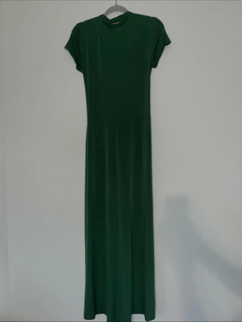 Michael Kors Emerald Green Stretchy Ruffle Wrap Tie Dress